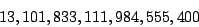 \begin{displaymath}13,101,833,111,984,555,400 \end{displaymath}